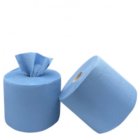 Bobine d'essuyage bleue 3 plis 500 feuilles - BL5263 - lot de 2