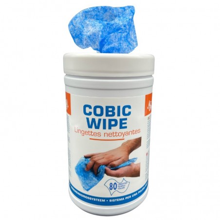 Lingettes nettoyantes imprégnées - COBIC WIPE - COBS0062 - carton de 6 pots de 80 lingettes