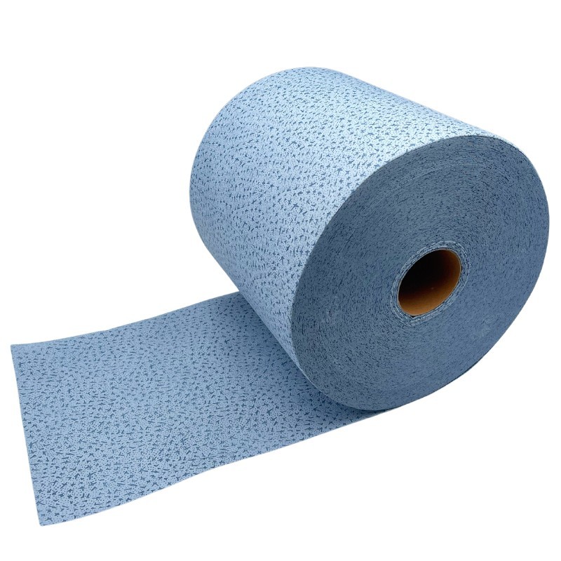 Rouleau d'essuyage non tissé K-tex pied de coq bleu 38x32 - cobic