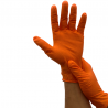 Gants nitrile orange - non poudrés texturés