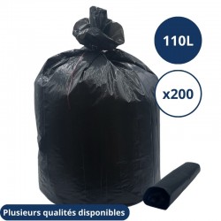 Sac poubelle noir 110L - carton de 200 sacs