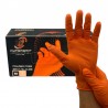 Gants nitrile orange - non poudrés texturés