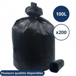 Sacs poubelle noir 100L -...