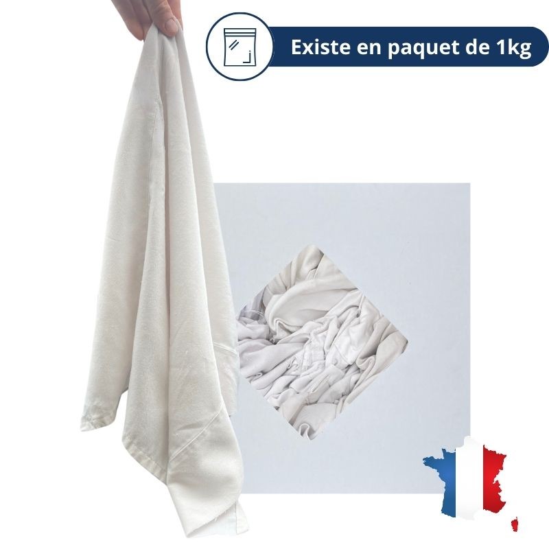 Chiffon d'essuyage blanc coton - B2 - carton de 10kg