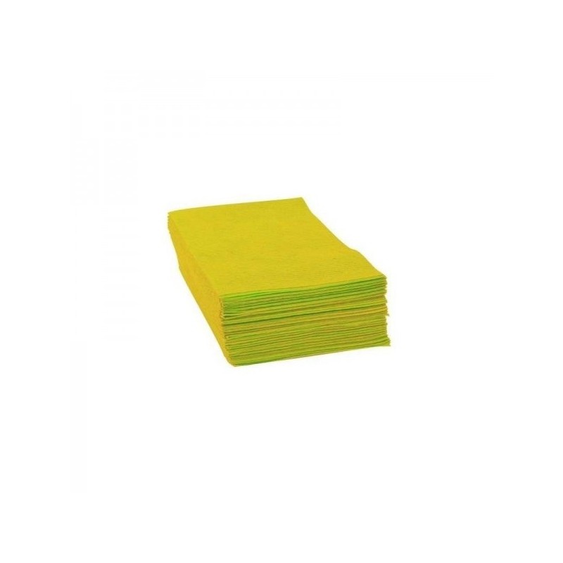 LAVETTES ANTIBACTERIENNES JAUNES 35x50 - CARTON DE 6 PAQUETS DE 25