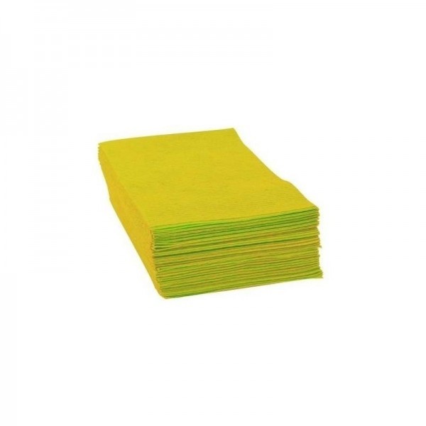 LAVETTES ANTIBACTERIENNES JAUNES 35x50 - CARTON DE 6 PAQUETS DE 25