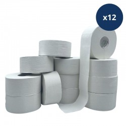 Papier hygiénique blanc 2 plis - Mini jumbo 180m