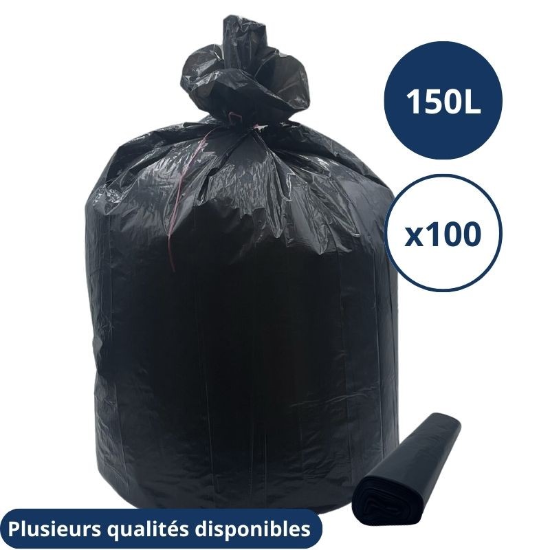 Sacs poubelle 150L supérieur - Carton de 100