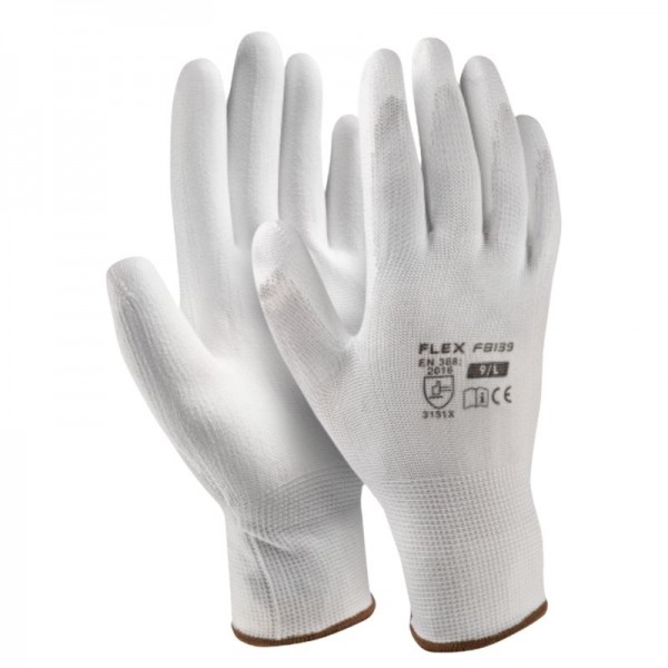 Gants enduits polyurethane blanc