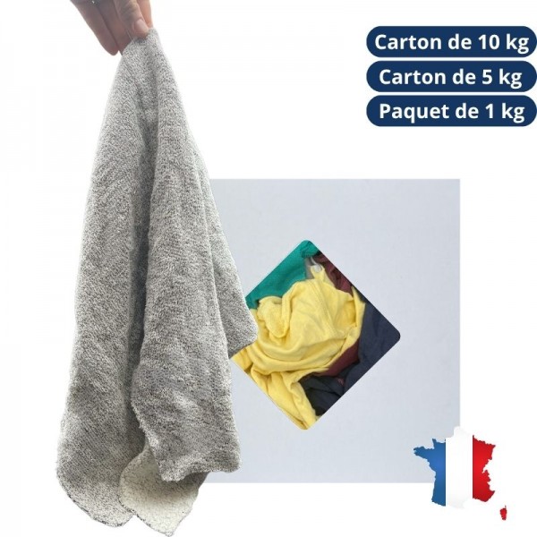 Chiffon d'essuyage molleton couleur type sweat - MC - carton de 10kg