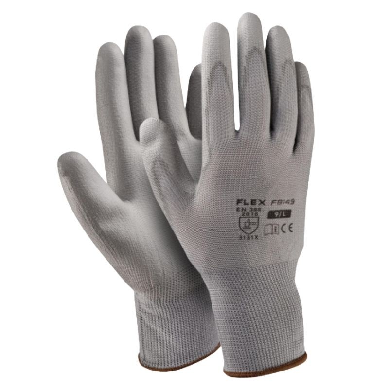 Gants enduits polyurethane gris - Paquet de 12