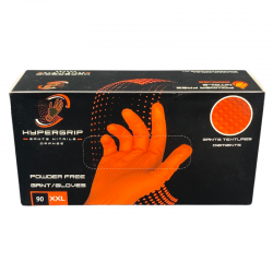 Gants nitrile orange - non poudrés