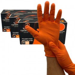 Gants nitrile orange - non...