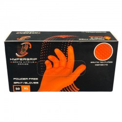 Gants nitrile orange - non poudrés