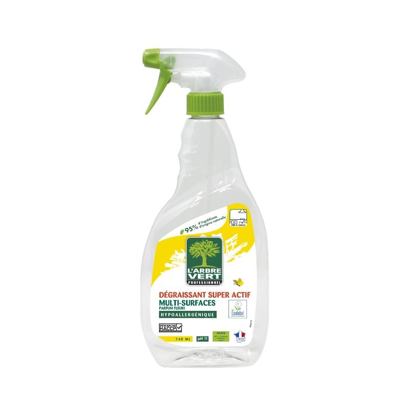 Dégraissant super actif multi-surfaces L'arbre Vert - flacon de 740ml